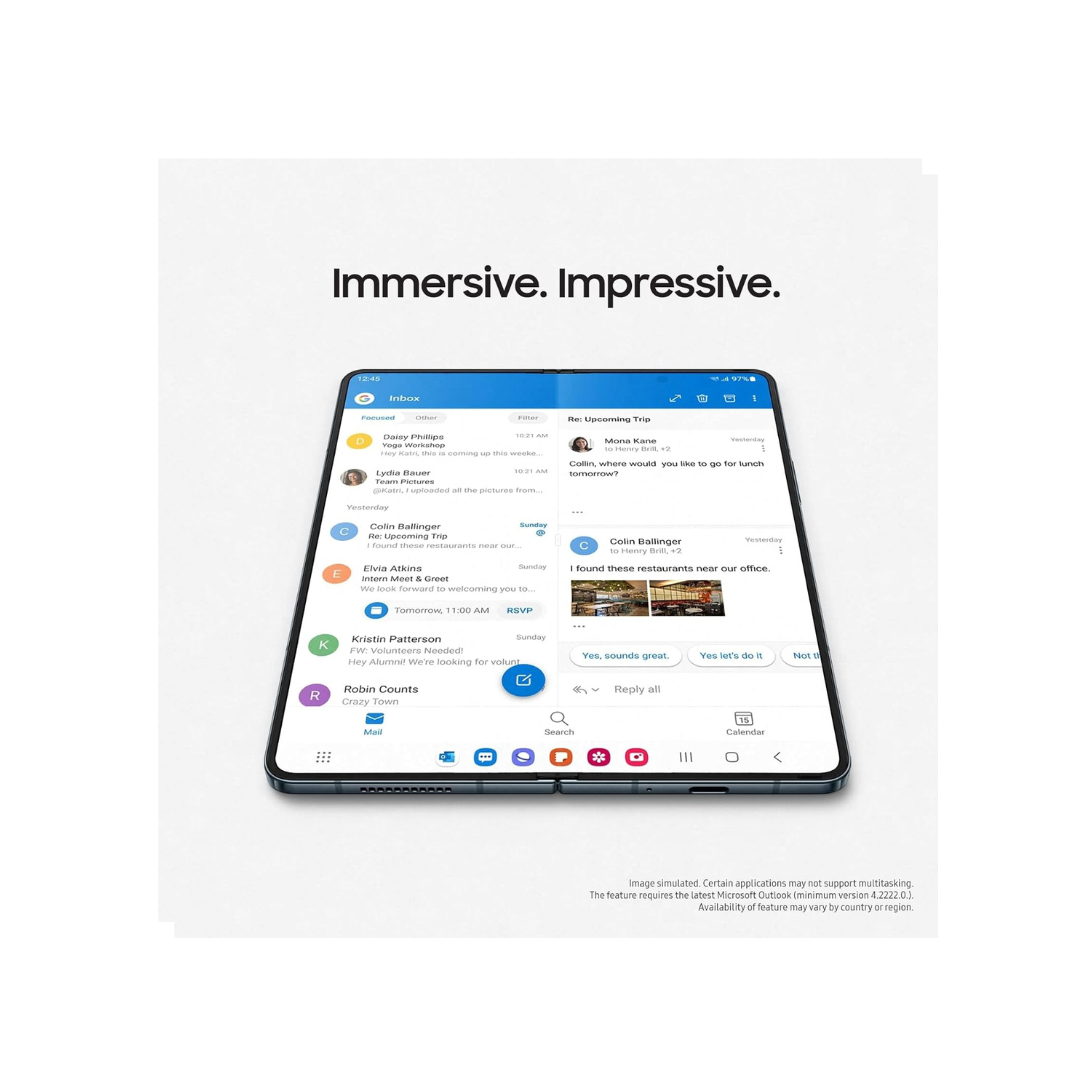 Samsung Galaxy Z Fold4 5G (Dual Sim And Esim) 7.6 inches, 256GB Rom/12GB Ram/SM-F936B - Gray Green - International Version