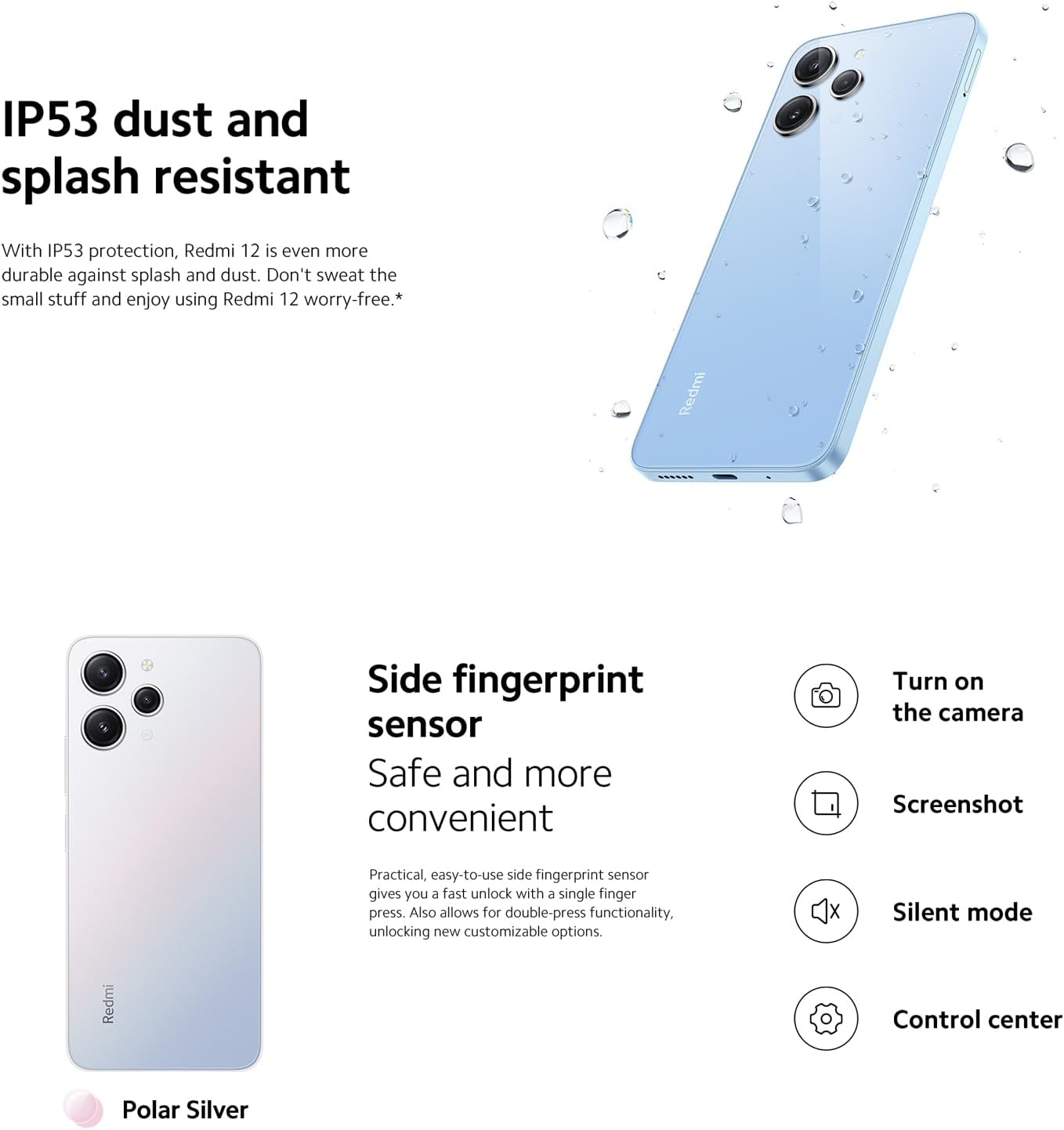 Xiaomi Redmi 12 ( 8GB RAM, 128 Storage) - MediaTek G88 Powerful Processor |50MP High-Resolution main camera | 90 Hz FHD+ AdaptiveSync display | 5000mAh(Typ) High-Capacity battery