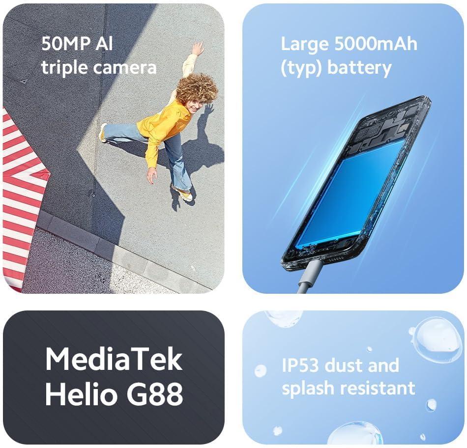 Xiaomi Redmi 12 ( 8GB RAM, 128 Storage) - MediaTek G88 Powerful Processor |50MP High-Resolution main camera | 90 Hz FHD+ AdaptiveSync display | 5000mAh(Typ) High-Capacity battery
