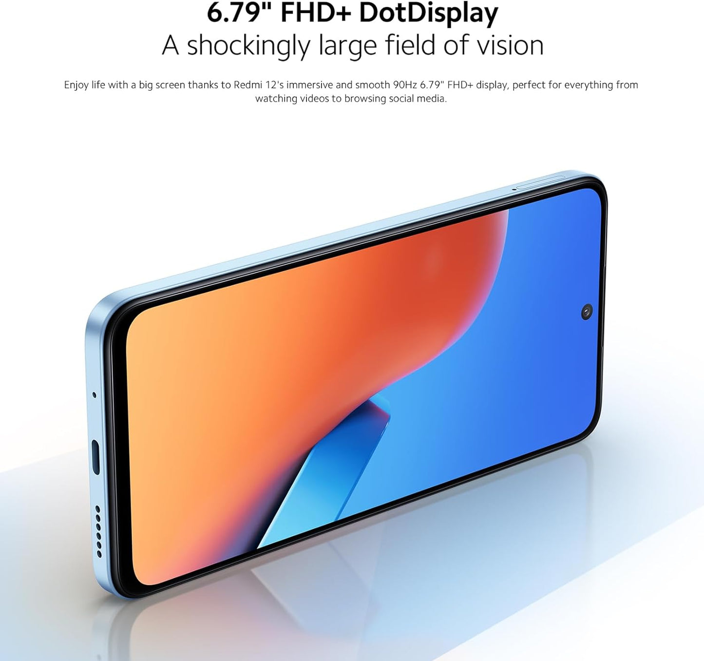 Xiaomi Redmi 12 ( 8GB RAM, 128 Storage) - MediaTek G88 Powerful Processor |50MP High-Resolution main camera | 90 Hz FHD+ AdaptiveSync display | 5000mAh(Typ) High-Capacity battery