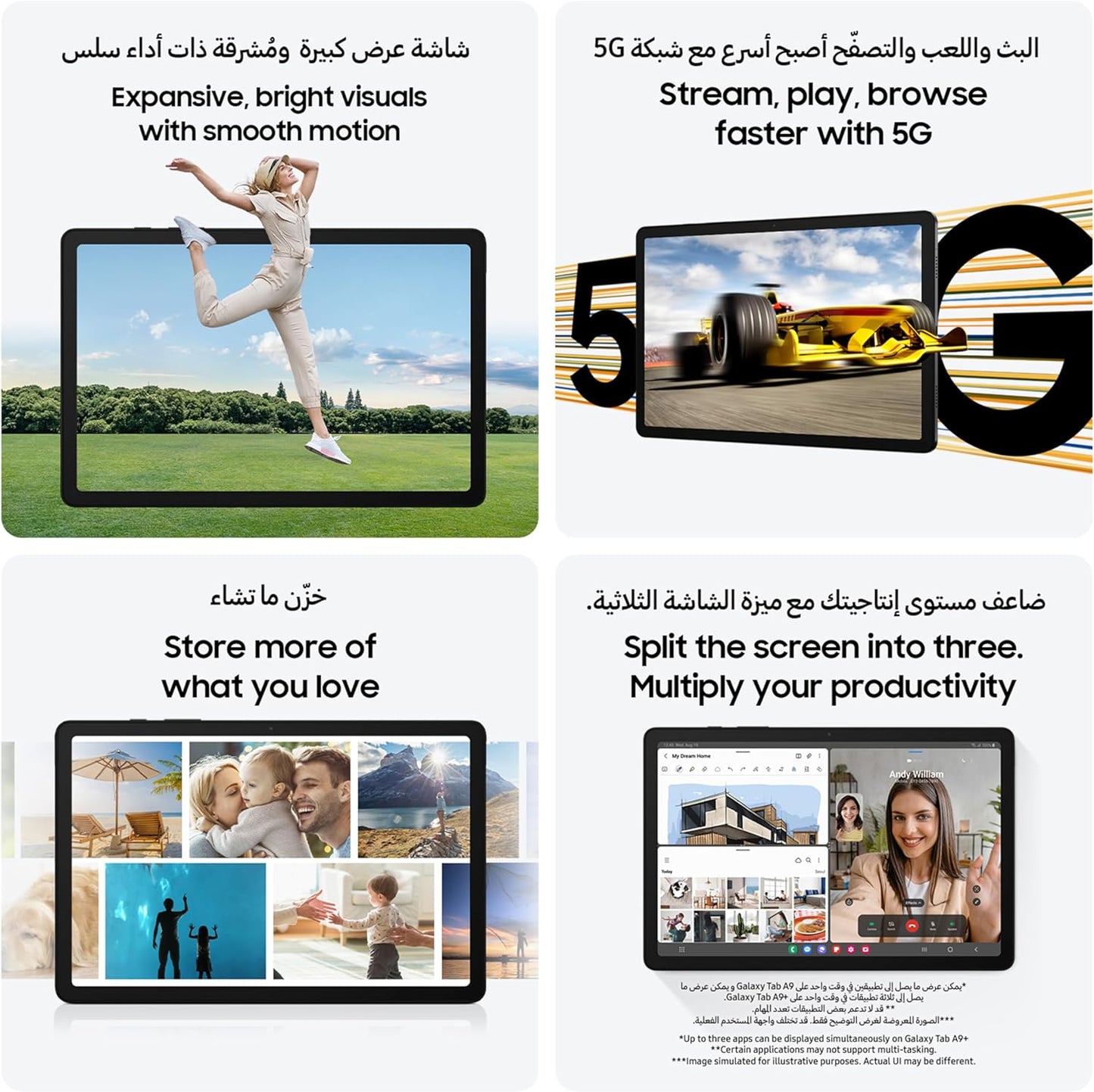 Samsung Galaxy Tab A9+ WiFi Android Tablet, 4GB RAM, 64GB Storage, Graphite